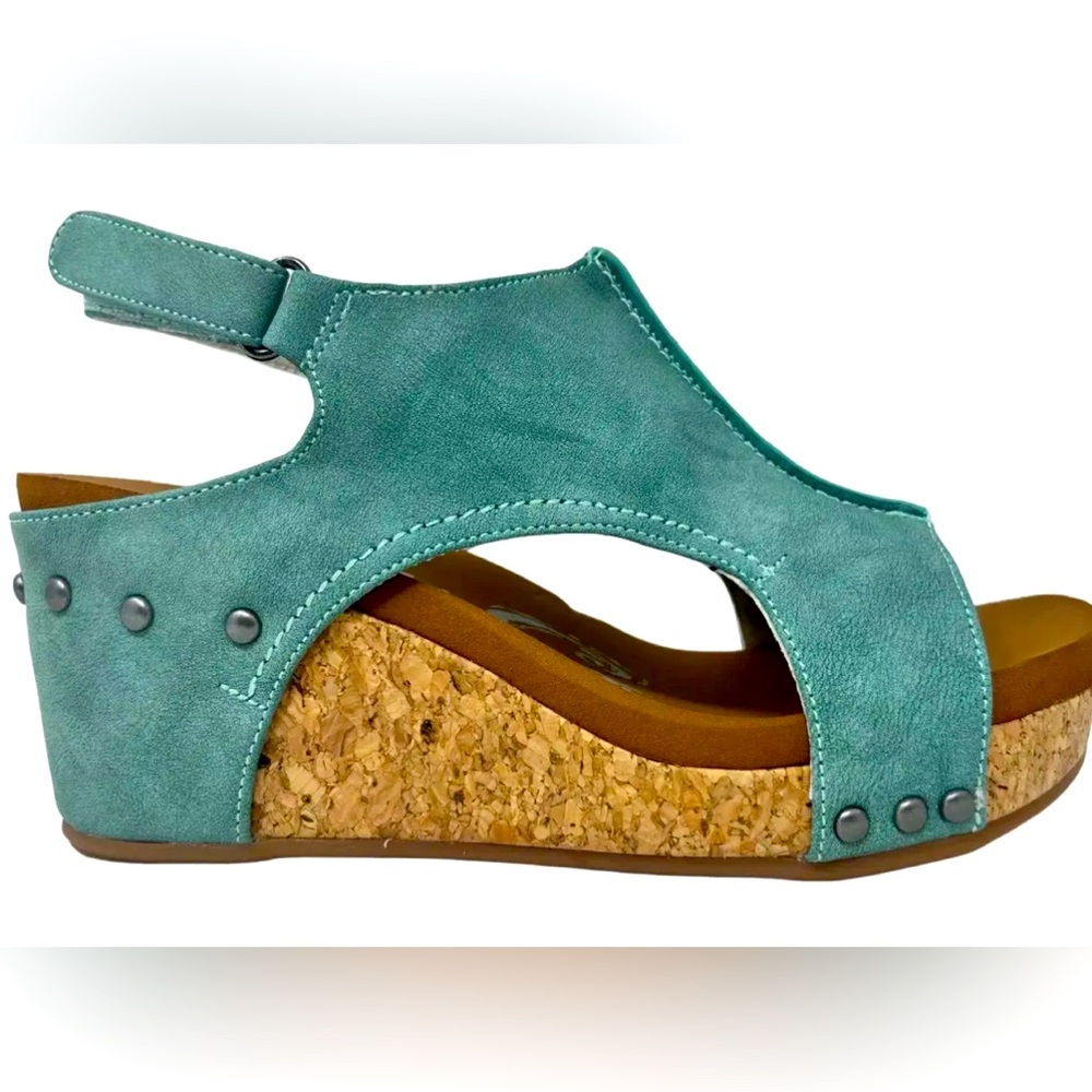 Isabella Turquoise Wedge Shoes Very G